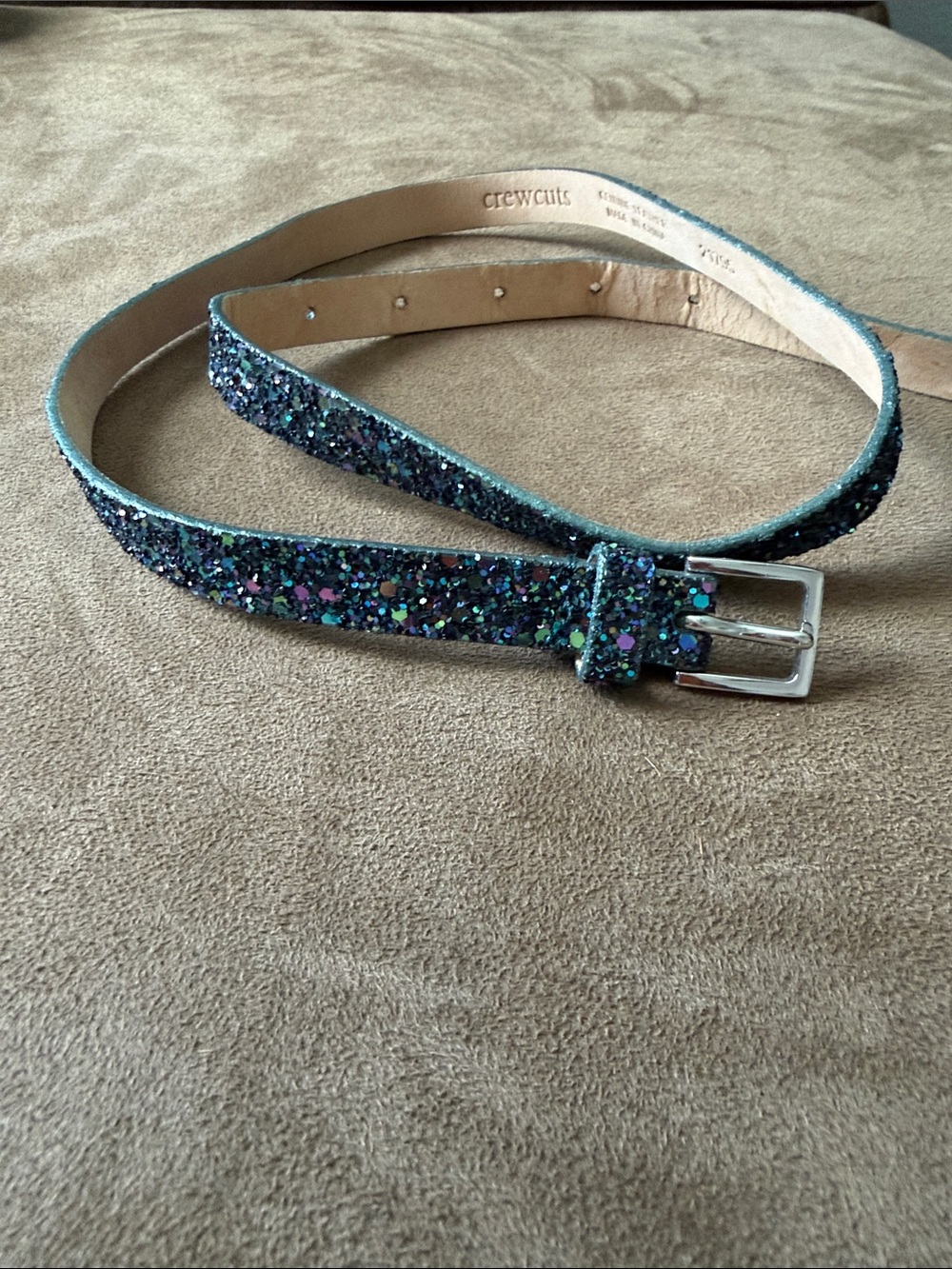 Crewcuts Teal Glitter Belt with Multicolor Sparkle